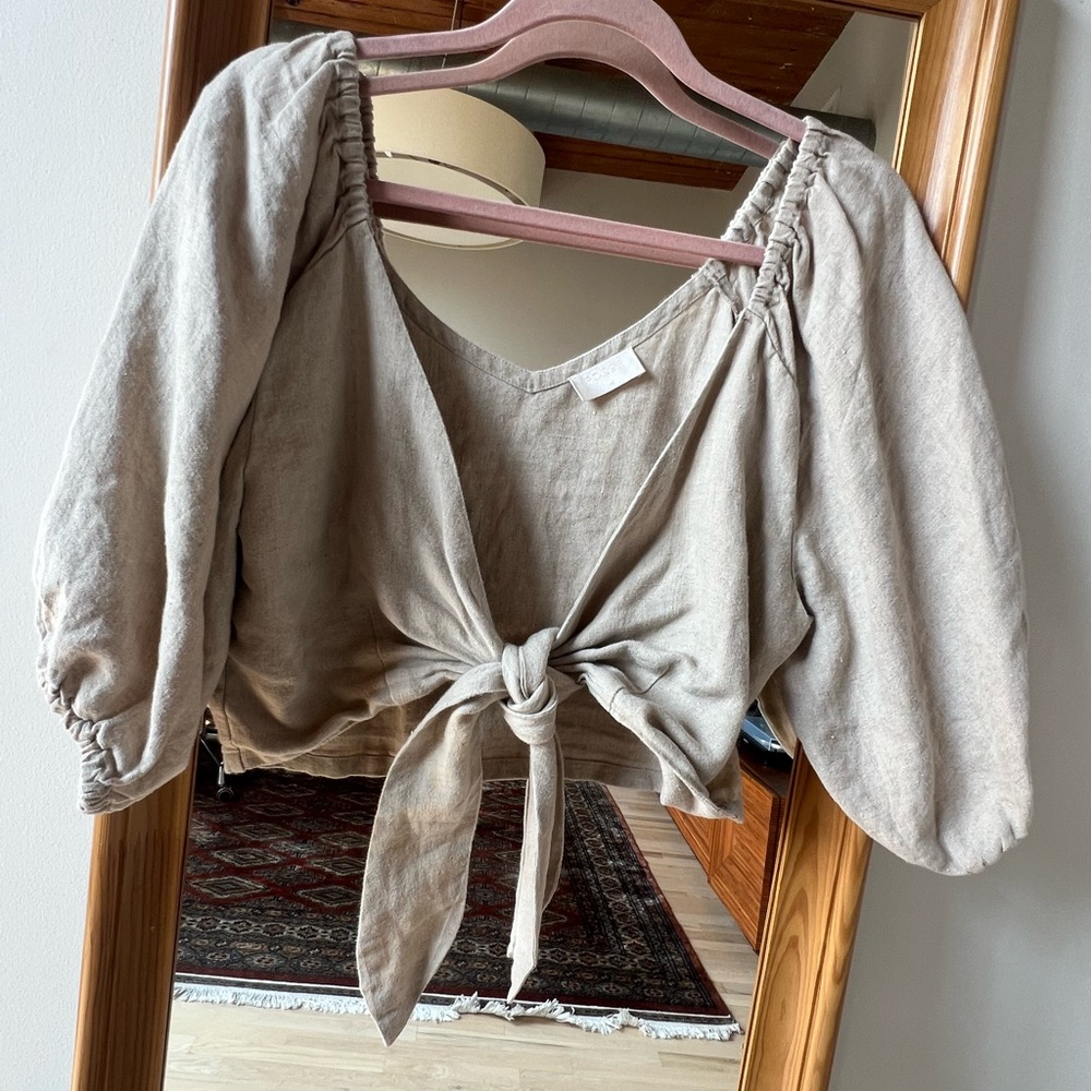 Posse linen wrap top